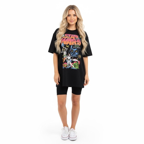 Star Wars Luke Skywalker Colorful Short Sleeve Graphic Black T-Shirt XXL - Picture 1 of 5